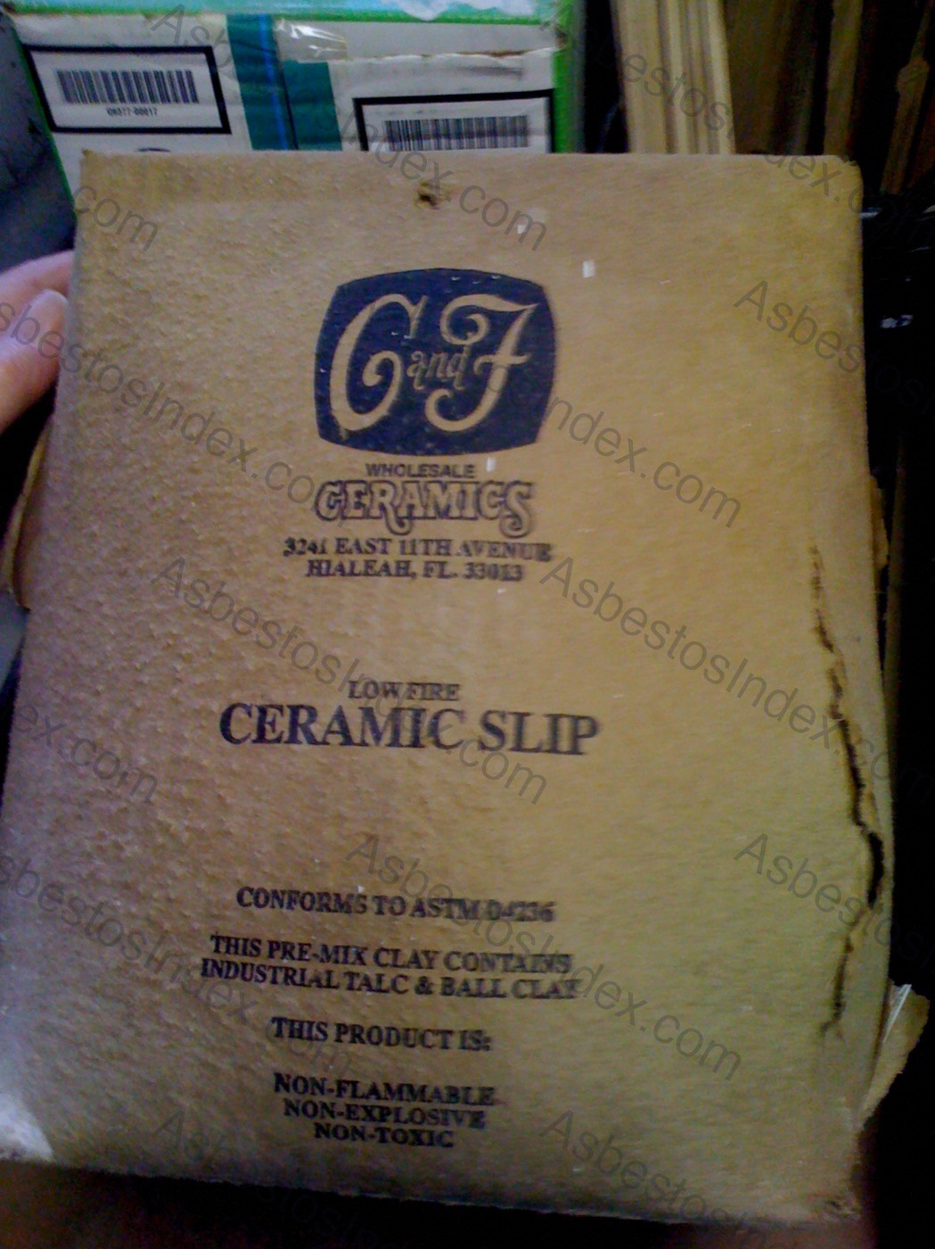 C&F ceramic slip asbestos content