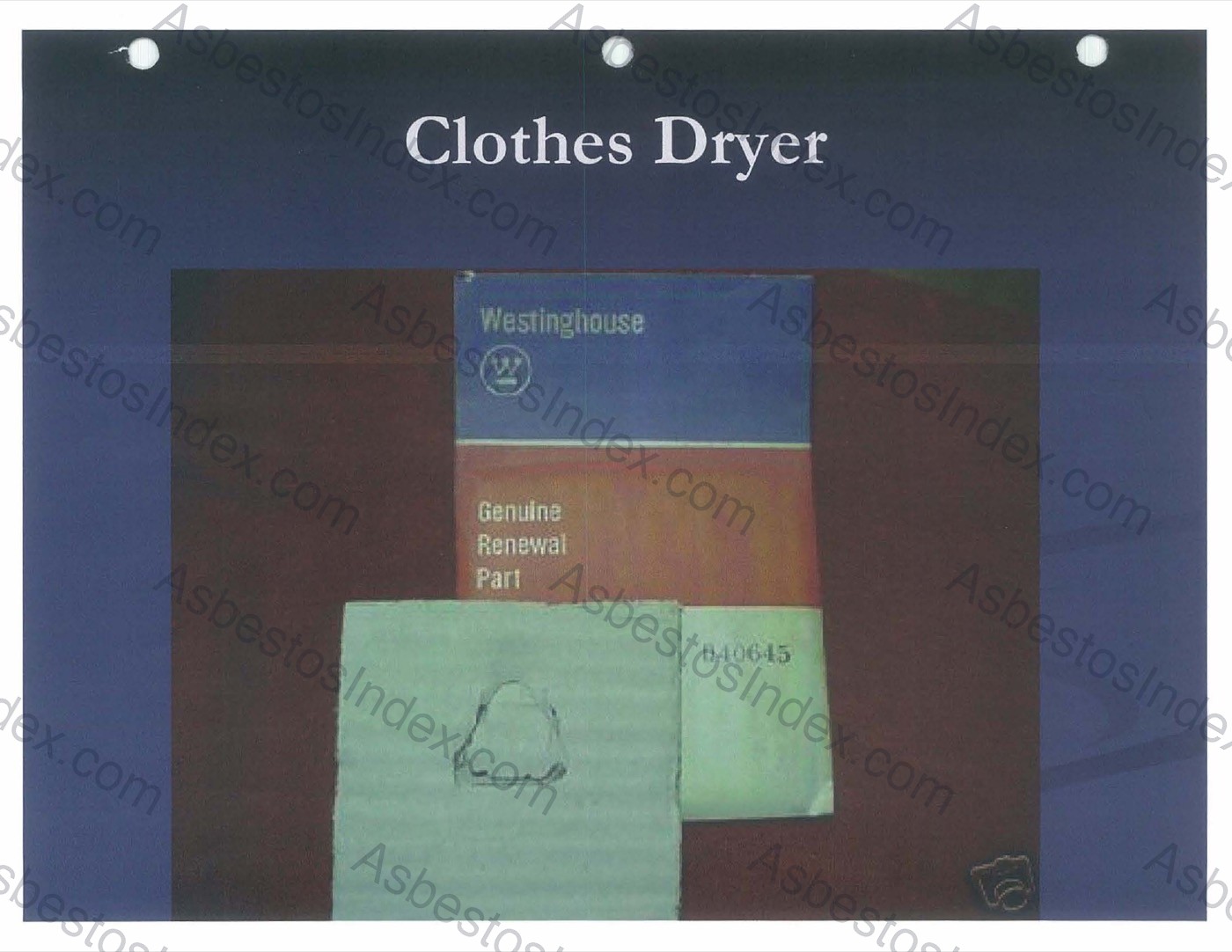 Clothes dryers with asbestos components
