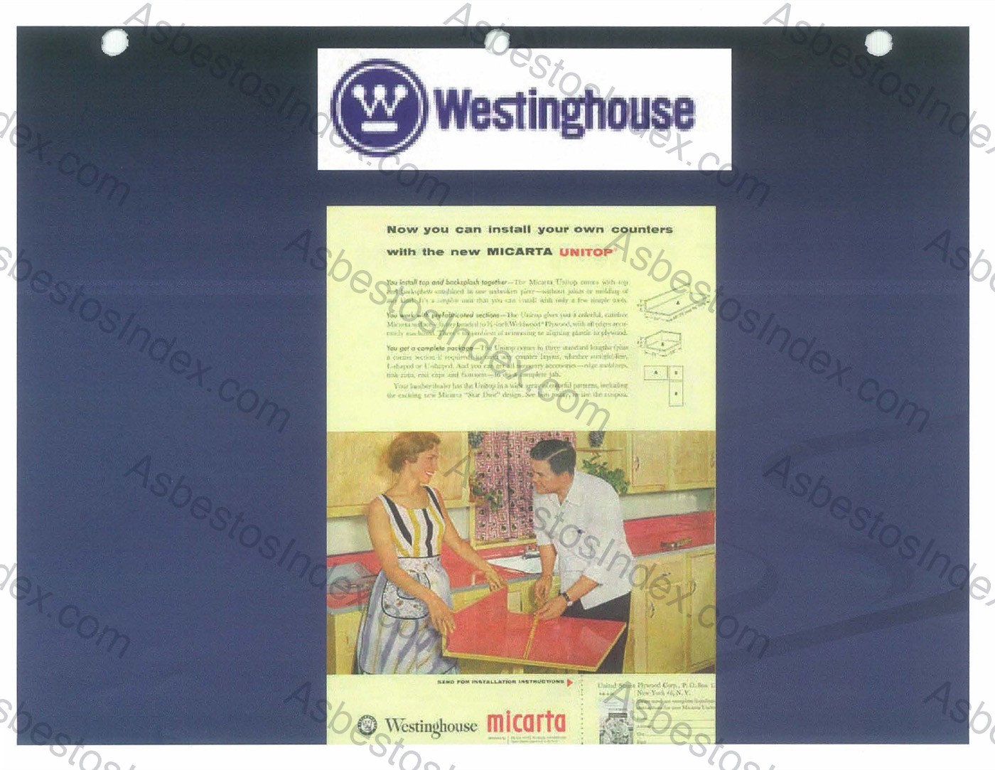 Asbestos-containing counter tops