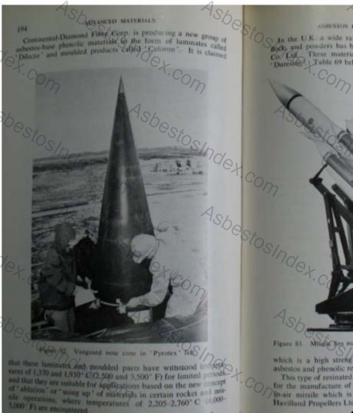 Missile insulation with asbestos