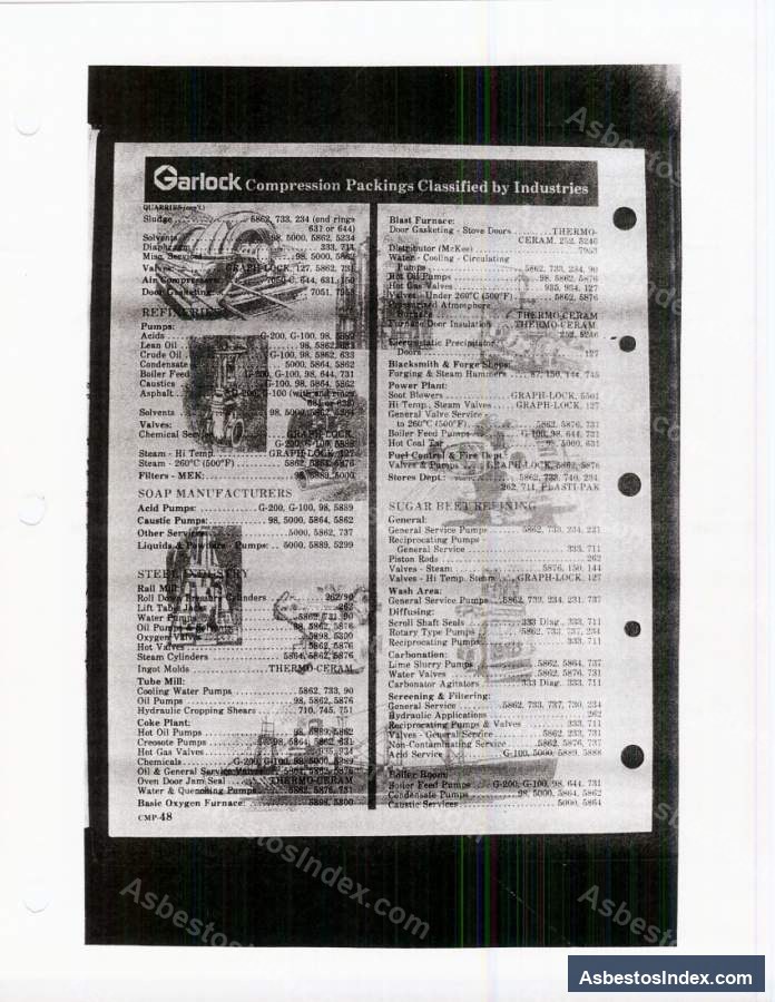 Garlock Sealing Technologies · Catalog Page — Garlock Sealing Technologies