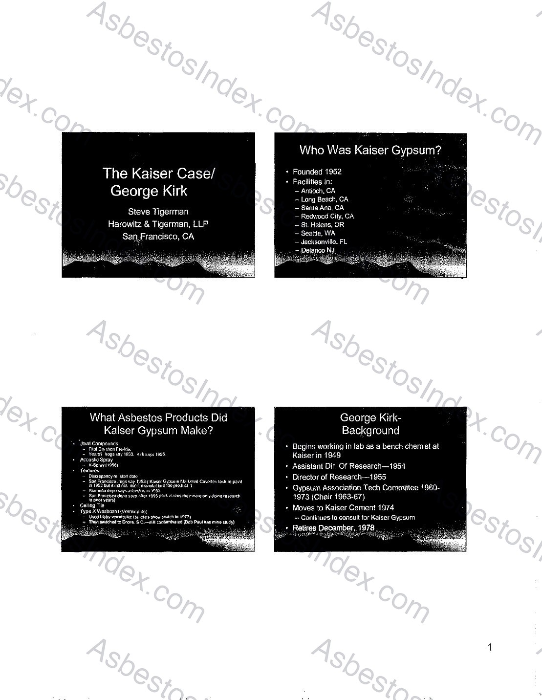 Kaiser Gypsum · Documentation — Kaiser Gypsum
